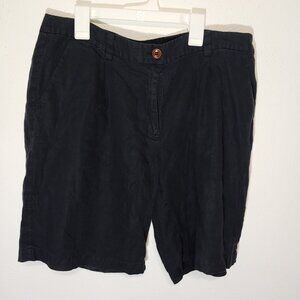 Eileen Fisher Organic Linen Bermuda Shorts Women Size 12 Black